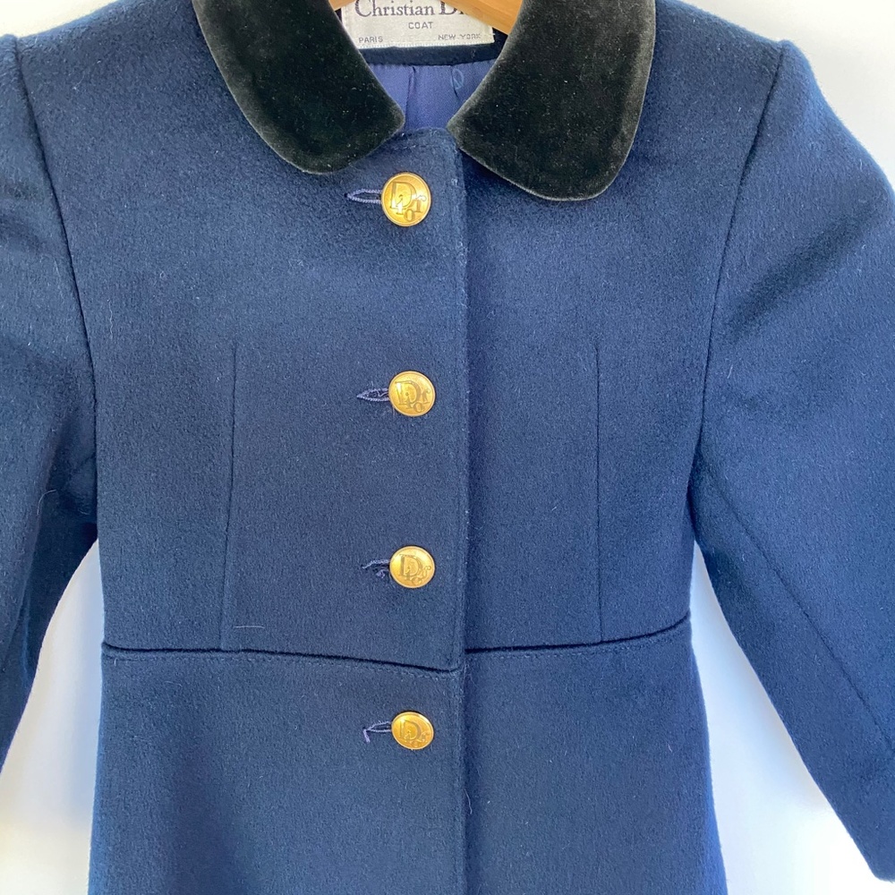 Dior Designer Girls Cashmere Coat Jacket Velvet